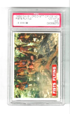 1956 TOPPS DAVY CROCKETT #31 FISTS FLYING ORANGE BACK PSA 8 NM-MT (OC) - Image 1 of 2