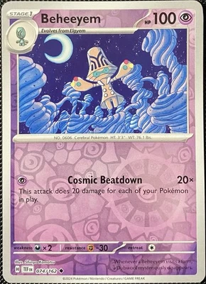 Beheeyem 074/162 SV05: Temporal Forces Reverse Holo - Pokémon Card - Image 1 of 2