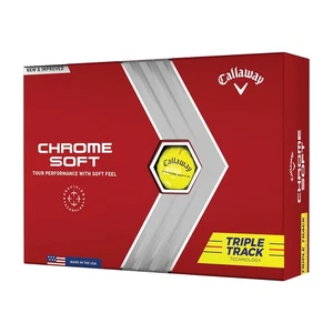 Callaway Chrome Soft Triple Track Golf Balls 1 Dozen (12), Yellow - Picture 1 of 3