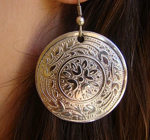 Orientalische Ohrringe silberfarben Indien Mandawa - Bild 1 von 1