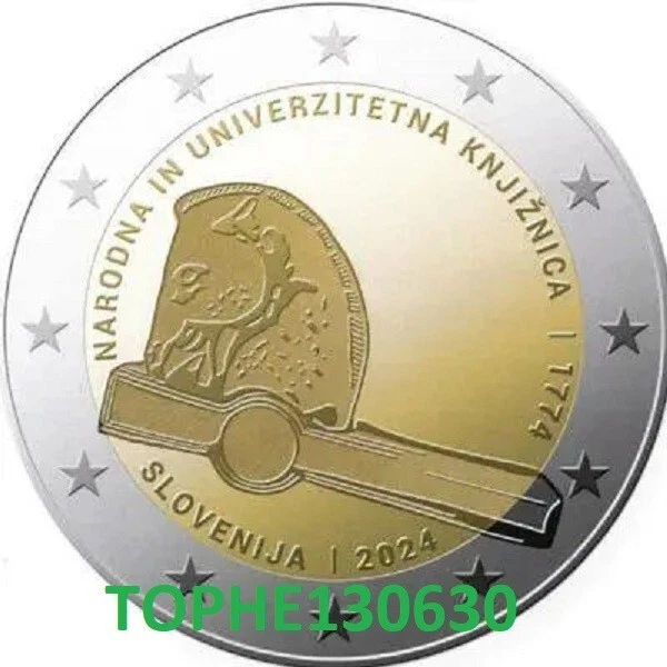 SLOVÉNIE COMMÉMORATIVE 2024 " BIBLIOTHEQUE UNIVERSITAIRE " 2 EURO NEUVE-UNC - Photo 1/1