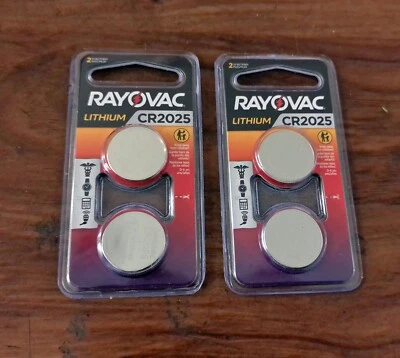 Dos nuevos paquetes de 2 baterías Rayovac CR2025 3V batería de litio para monedas envío gratuito a EE. UU. Foto 1 de 3