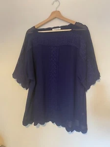 Isabel Marant Etoile blue embroidered chiffon tunic top oversized size 8 - Picture 1 of 7