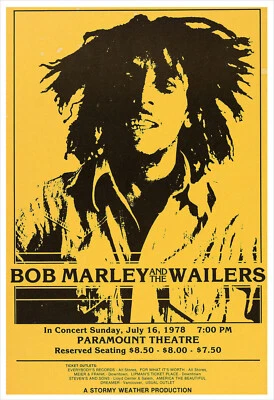 Bob Marley and the Wailers 1978 concert poster print - Image 1 of 2