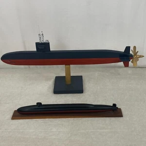 (2) Vintage Handmade OHIO CLASS NUCLEAR SUBMARINE Desktop Models COMSUBRON 17 - Picture 1 of 19