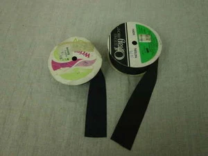 VTG Ribbon Lot Offray Black Grosgrain Wrights Navy Grosgrain #9 1.5" Wide - Picture 1 of 3