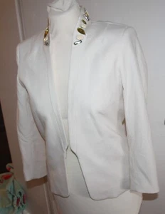 Damen H & M Blazer Sakko weiss mit STeinchen gr. 38 - Bild 1 von 4