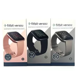 NEW Fitbit Versa 2 Health Fitness Smartwatch S & L Sizes Black/Grey/Rose Gold - Picture 1 of 15