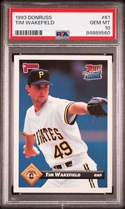 Tim Wakefield Pittsburgh Pirates 1993 Donruss Rated Rookie PSA 10 GEM Red Sox - Picture 1 of 2