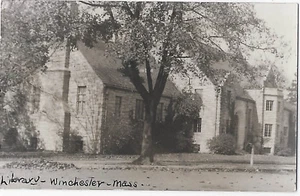 Library Winchester Massachusetts 1943 Real Photo Postcard RPPC - Picture 1 of 2