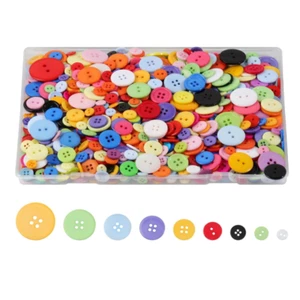 1000 Pcs Resin Buttons, Assorted Sizes Round Buttons Craft for Sewing DIY Crafts - Picture 1 of 8