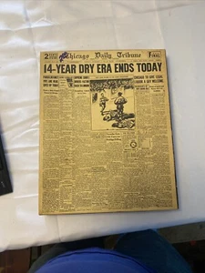 Vintage 1972 Springbok REPEAL OF PROHIBITION 1933 Chicago Daily Tribune Complete - Picture 1 of 5