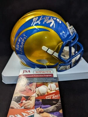 LOS ANGELES RAMS GRANT HALEY AUTOGRAPHED INSCRIBED FLASH MINI HELMET JSA COA - Image 1 of 3