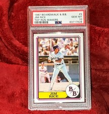 JIM RICE 1987 BOARDWALK & B.B BASEBALL #5 HOF BOSTON RED SOX PSA 10 🔥 SHARP
