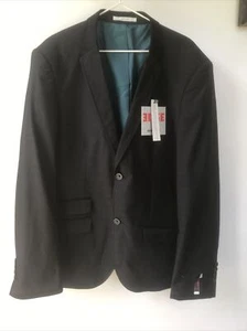 NWT Men’s Edge By WD.NY Slim Fit Blazer Suit Jacket Blk/Gray Sz:L - Picture 1 of 6