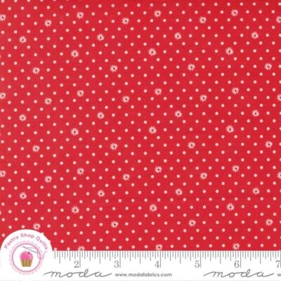 Moda JULIA 11928 17 Cherry Red  Polka Dot CRYSTAL MANNING Quilt Fabric - Image 1 of 4