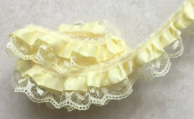 Ruffle Lace Trim 1"  price per yard/ select color - Image 1 of 2