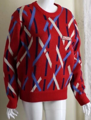 Spyder Sz S Mens Vintage Apres Ski 1980s 90s Rad Pure New Wool Crewneck Sweater  - Image 1 of 4