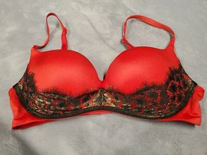 Victoria's Secret Knockout BH ohne Bügel Rot Bronze Spitze 32C - Bild 1 von 5