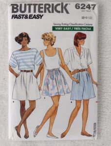 Vintage 80s Butterick Pattern 6247 Wide Leg Shorts Uncut 6 8 10 Fast & Easy - Picture 1 of 4