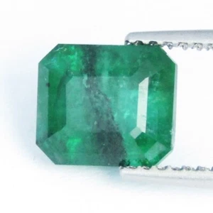 2.73Cts Excellent Natural Zambian Emerald  8x7.1mm Emerald Shape Collection Gem - Picture 1 of 6