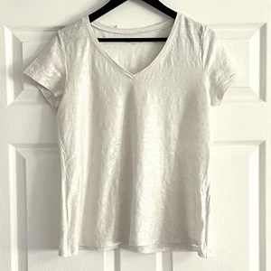Eileen Fisher linen shirt off-white metallic silver shimmer size S - Picture 1 of 8