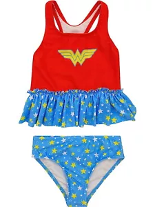 DC Comics ☆ Baby Girls Wonder Woman 2 Piece Tankini Set ☆ 6/9M, 12M, 18M, 24M - Picture 1 of 4