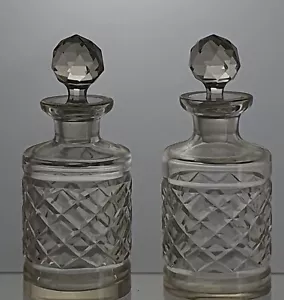 Antique Cut Crystal Set of 2 Bottles with Stopper - Picture 1 of 7