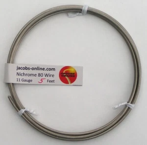 Nichrome 80 resistance wire, 11 AWG (gauge), 5 feet - Picture 1 of 1