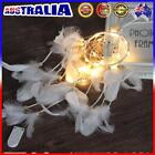 ❤ Feathers Dream Catcher LED Light String Home Bedroom Hanging Decor (White)
