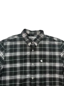 Carhartt Men’s Green White Long Sleeve Check Shirt - Size Medium - Picture 1 of 10