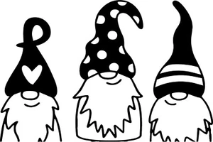 3 Gnomes Gonks Vinyl Decal Sticker for Car/Window/Wall - Picture 1 of 2