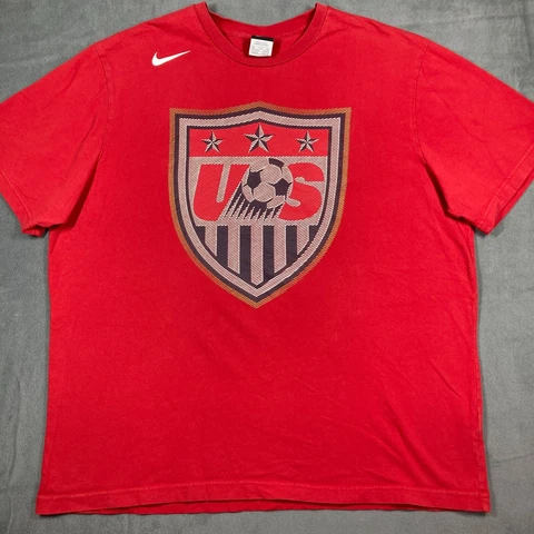 USA Soccer Nike Swoosh Official Team Red Loose Fit Short Sleeve T-Shirt Mens XXL Cover