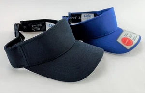 2 Pack Lids Sun Visors 110 Mini Pique Comfort Flex-Fit Visors Navy & Royal Blue - Picture 1 of 12