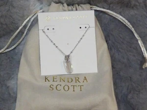 Kendra Scott Camila Rhodium Glass Cubic Zirconia Pendant Necklace NWT $85 - Picture 1 of 2