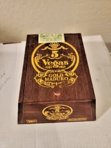5 Vegas Gold Unique Pyramid Shaped Empty Cigar Storage Trinket Box Wooden JBx22 - Picture 1 of 9
