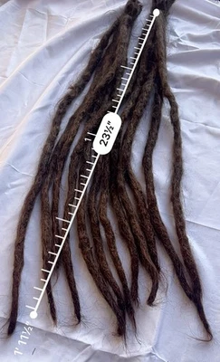"Rastas de cabello humano para cabello caucásico o hispano textura 12 piezas 23,5"" de largo" Foto 1 de 4