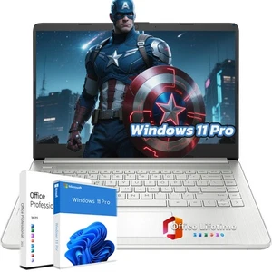 HP 14"HD Laptop Win11P+Office21 computer Intel Celeron N4120 UpTo 16GB RAM,384GB - Picture 1 of 10