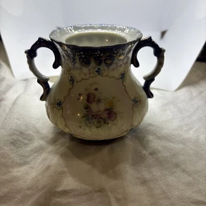 Vintage antique sugar bowl missing lid Blue And Gold - Picture 1 of 9