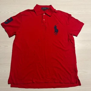 Polo Ralph Lauren Polo Shirt Mens Large Red Big Pony Custom Slim Fit Performance - Picture 1 of 11