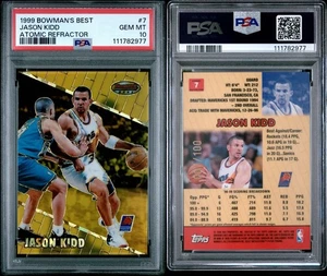 /100 PSA 10 Jason Kidd 1999 Bowman’s Best Atomic Refractor #7 - Picture 1 of 3