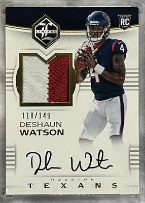 DESHAUN WATSON 2017 LIMITED RPA ROOKIE PATCH AUTOGRAPH RC AUTO /149 - Image 1 of 2