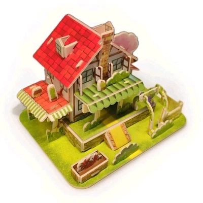 Garden House Building Series Rompecabezas 3D Hogar 37 Piezas Kit de Montaje Azulejo Rojo  Foto 1 de 4