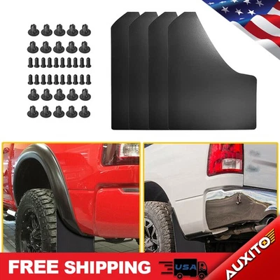 4 PIEZAS Protectores Negros Salpicaduras Lodo Universal 250 Aletas Ford Fit F-150 Coche Camioneta Foto 1 de 4