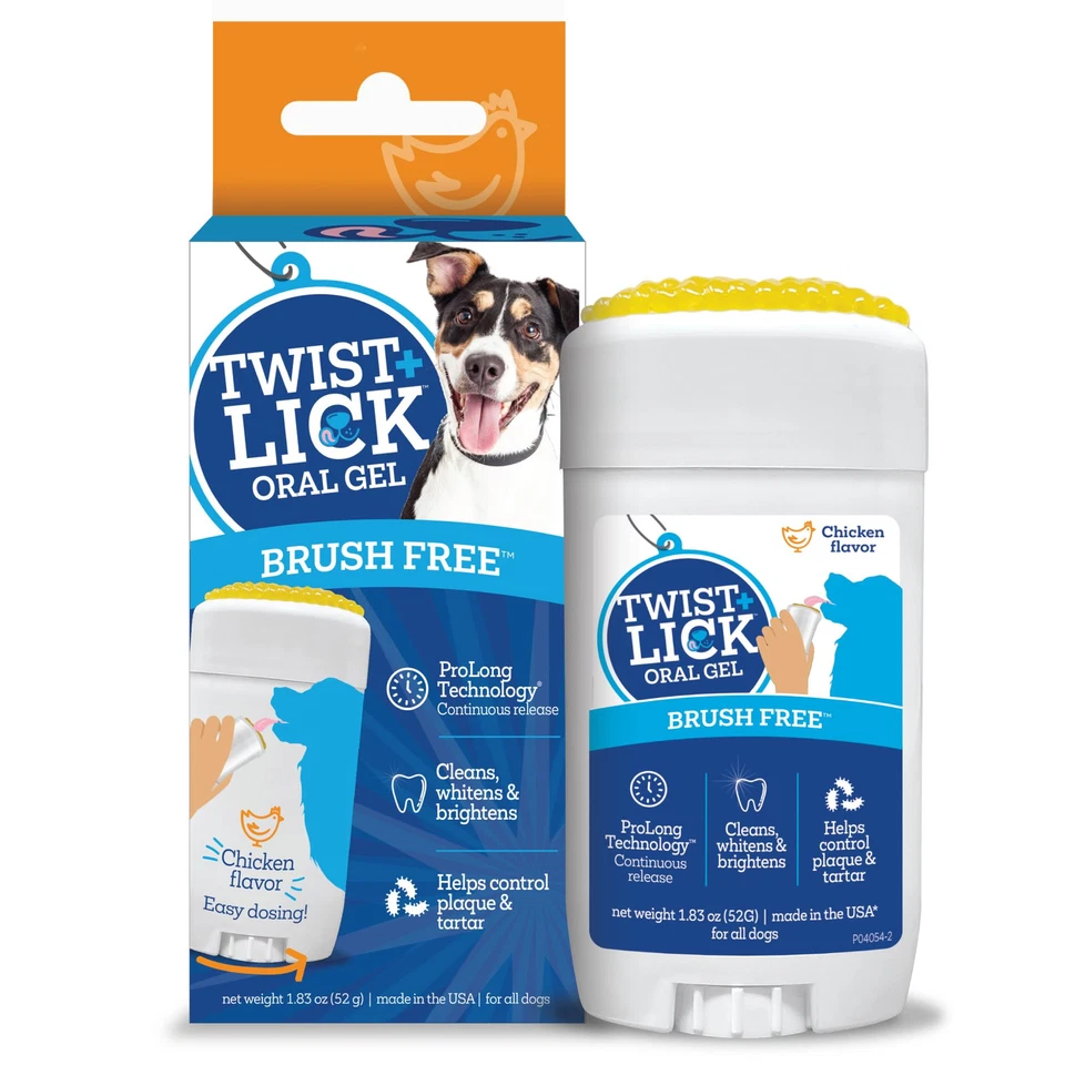 Twist + Lick Dental Gel for Dogs, Cleans Teeth and Freshens Breath for 24 Hou... - Image 1 of 4
