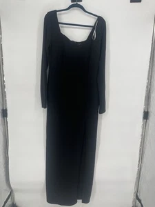 Neu mit Etikett Lulus langärmliges Maxikleid Damen Größe XL Beinschlitz schwarz klassisch sexy - Bild 1 von 6