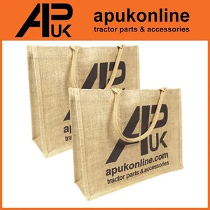 2x APUK Brand Logo Jute Carry Bag Natural Brown Logo Tote Gift with Handles - Picture 1 of 9