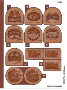LEGO STICKER SHEET ONLY 43242 SNOW WHITE AND SEVEN DWARFS' COTTAGE New from set - Picture 1 of 1