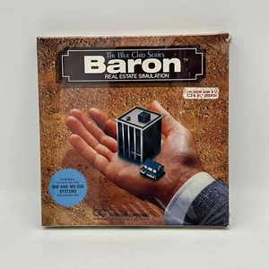 Baron Real Estate Simulator Blue Chip Software IBM PC DOS Vintage New Sealed - Afbeelding 1 van 24