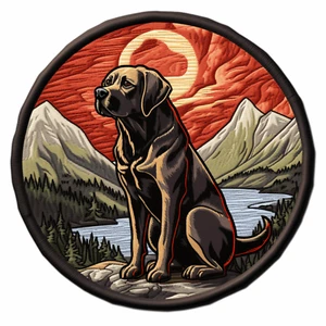 Chocolate Lab Pet Patch Iron-on Applique For Vest, Dog Breed Badge, Canine - Picture 1 of 12